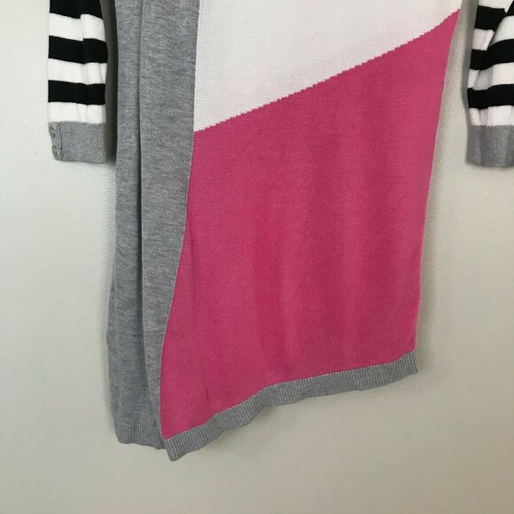 WHBM Color Block Striped Asymmetrical Sweater - Picture 2 of 6